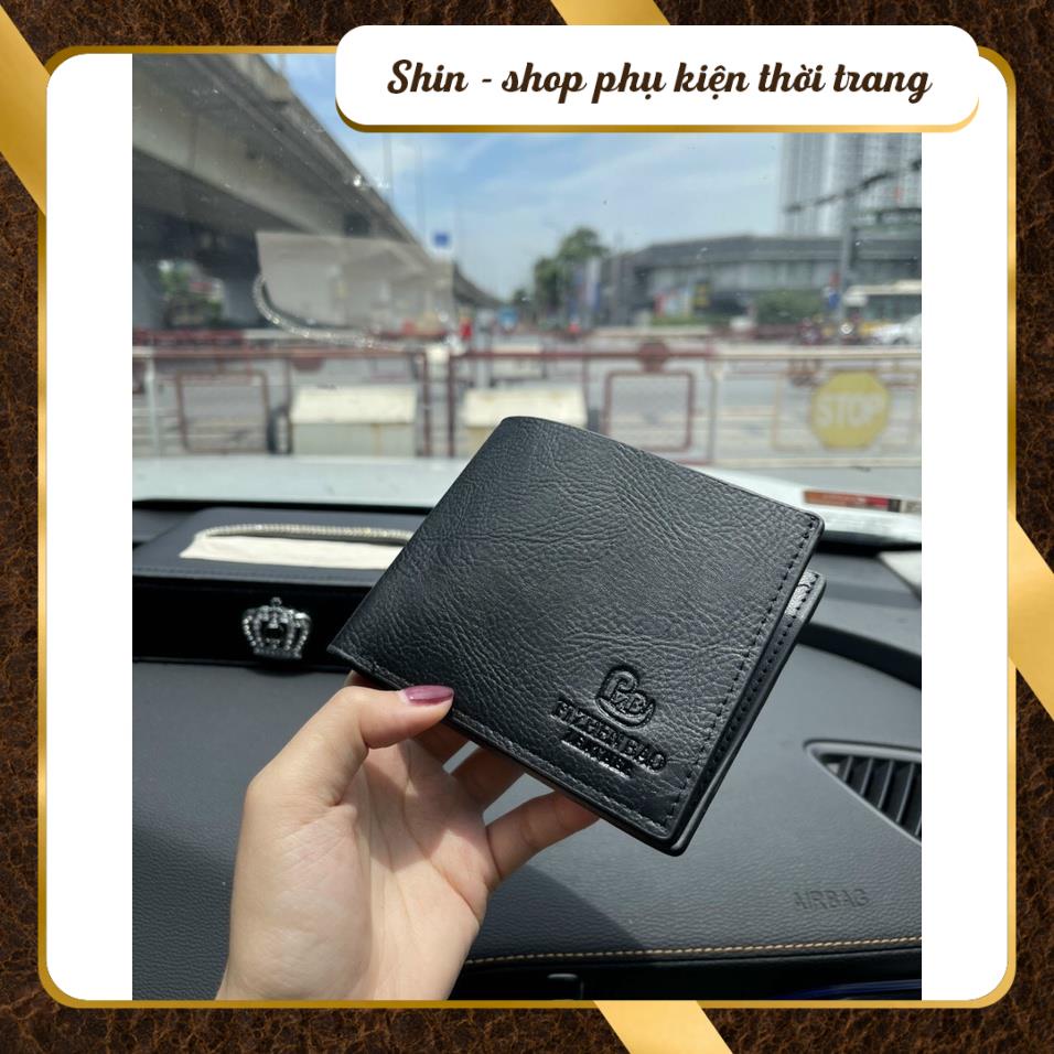 Ví Nam Chất Đẹp Da PU Màu Đen Nhỏ Gọn Thời Trang Nhiều Ngăn Tiện Dụng - Shin Shop Leather