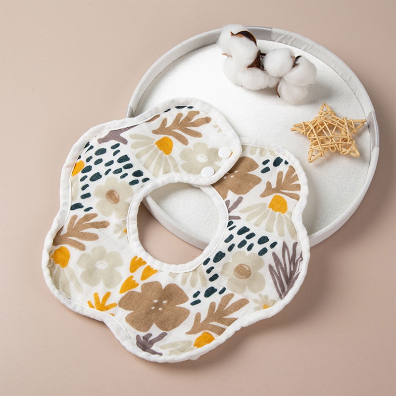Khăn Lau Nước Bọt Bằng Vải Gạc Cotton Mềm Mại Thoáng Khí In Họa Tiết Hoạt Hình
