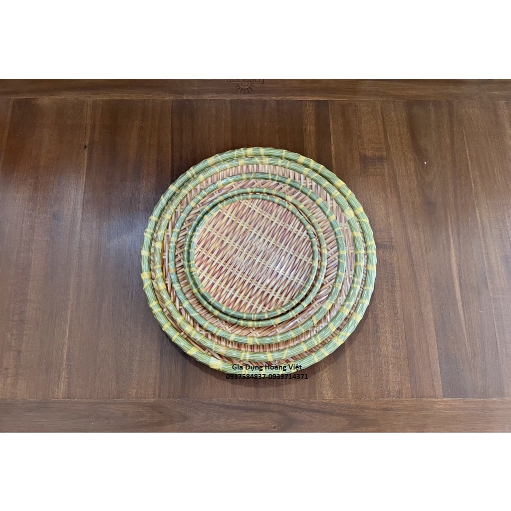 COMBO 10 DĨA NHỰA GIẢ MÂY MẸT TRE