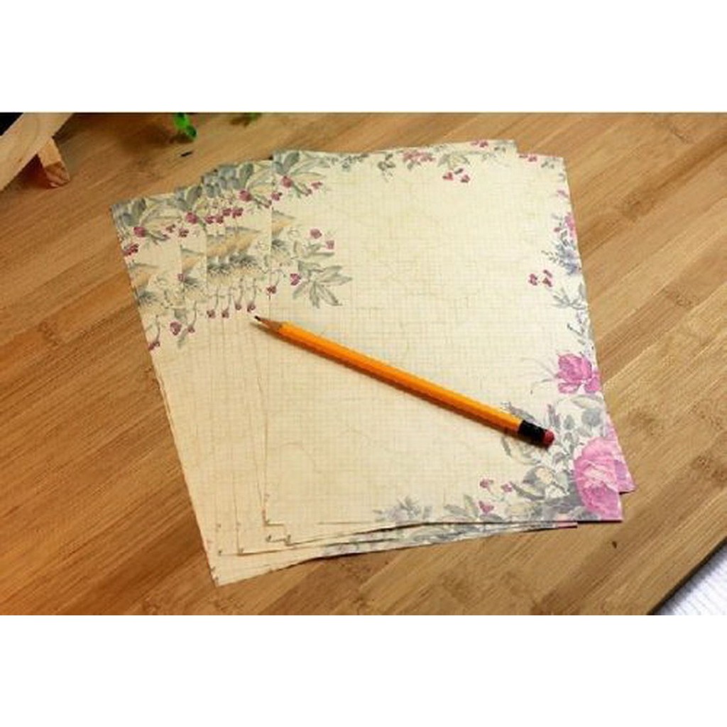 10 Tấm giấy chuyên viết thơ in hoa lá phong cách retro cổ điển