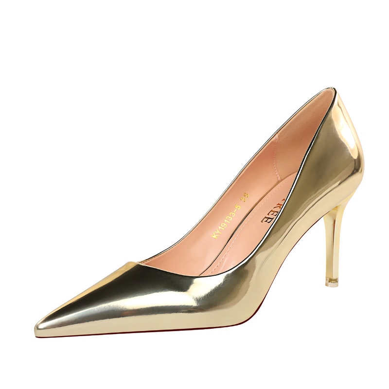 Giày nữ BIGTREE 9511-A7 mũi nhọn gót cao 7.5cm ánh kim thời trang