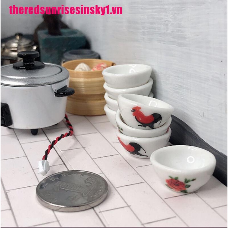 1 Mô Hình Chén Đựng Đồ Ăn Mini Dễ Thương Cho Nhà Búp Bê Tỉ Lệ 1: 12