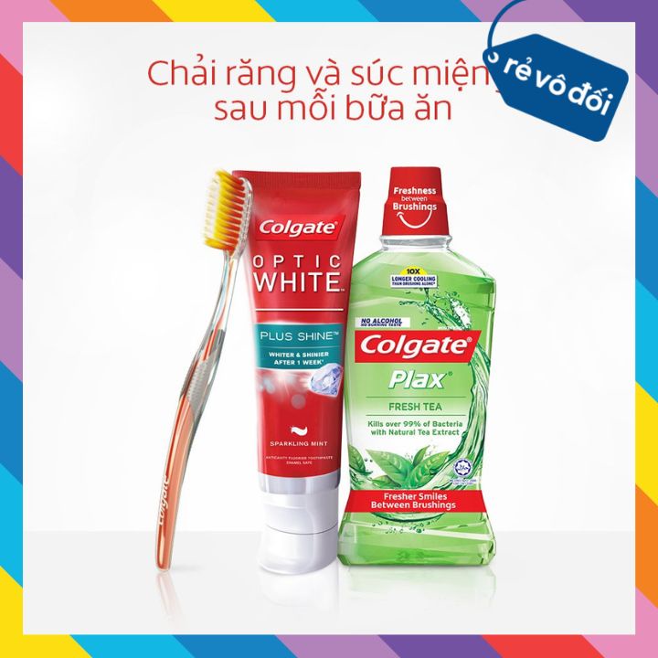 Combo 2 nước súc miệng Colgate diệt 99% vi khuẩn Plax trà xanh 500ml - Thái Lan