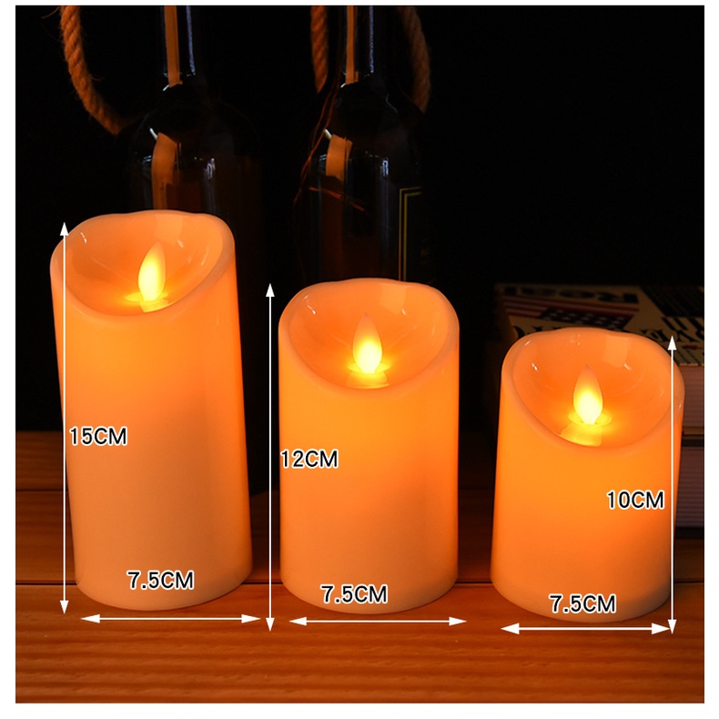 Nến điện tử VỎ NHỰA sử dụng điều khiển từ xa  đèn cầy remote tắt bật tiện lợi trang trí nhà hàng, quán cafe