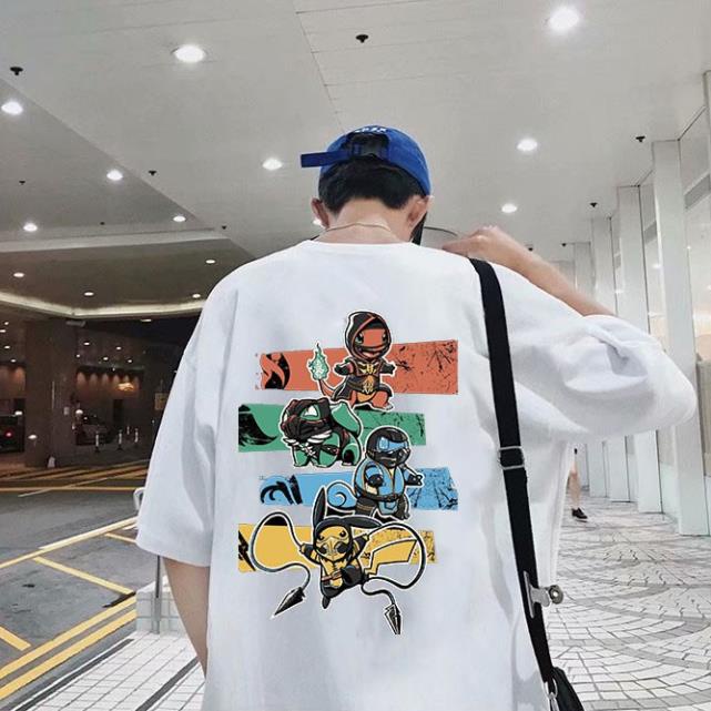 Áo Phông Nam Nữ Tay Lỡ Áo Phông Hoạt Hình Pokemon Phong cách Nhật Bản