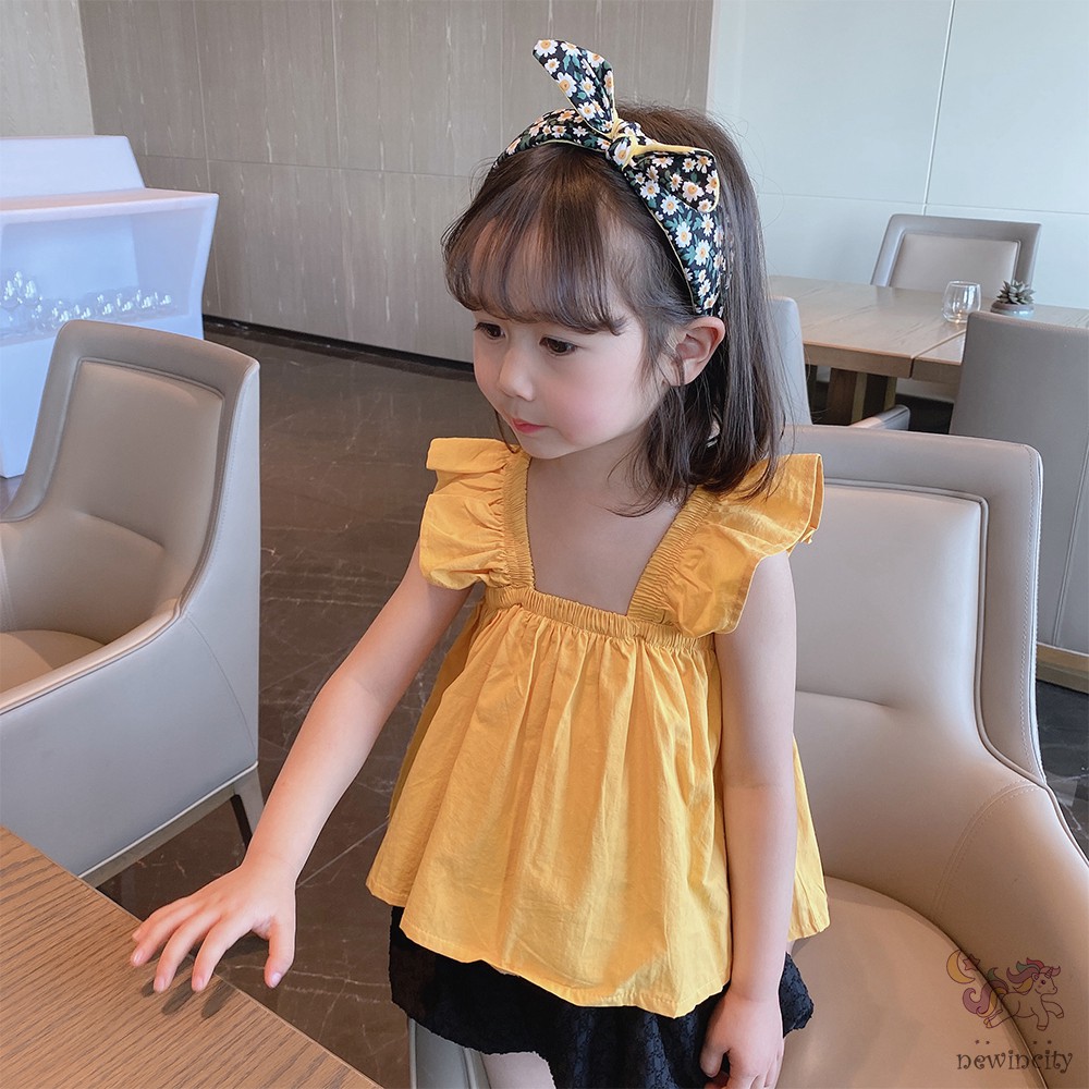 Áo không tay hai dây chất liệu co giãn phong cách Hàn Quốc dành cho bé gái