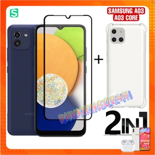Combo Kính Cường Lực Full Màn Hình Samsung A04 A04S A04E A03 A03 Core A14 5G + Ốp Lưng chống sốc 4 cạnh loại 1