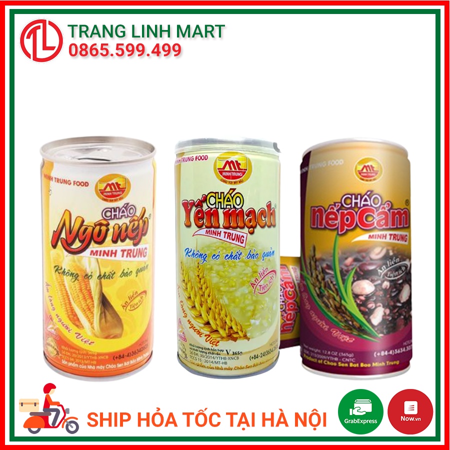 Cháo yến mạch / ngô nếp / nếp cẩm Minh Trung lon 365g