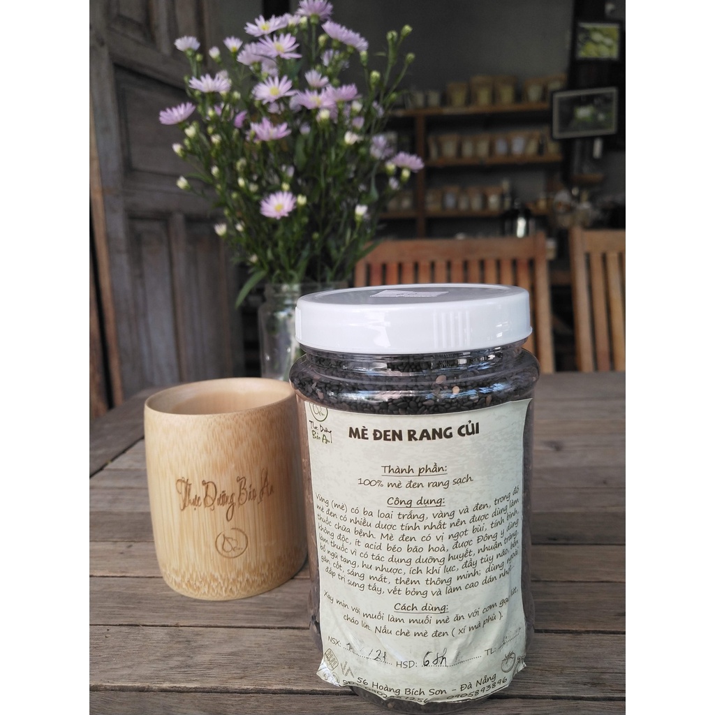 Mè đen rang bếp củi