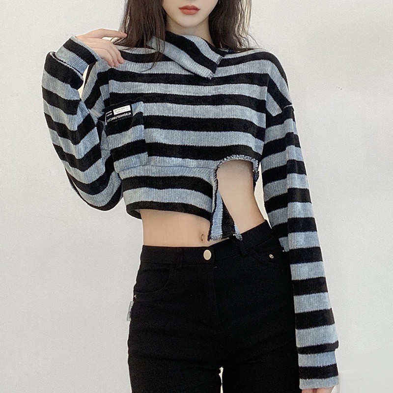 áo crop rách eo