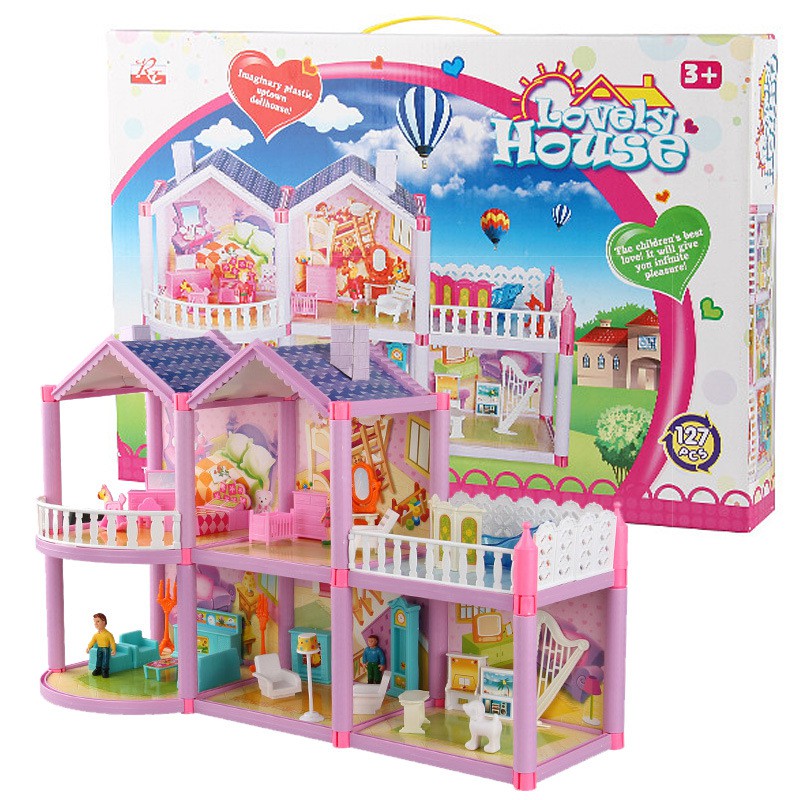 Nhà Búp Bê Cỡ Lớn Búp bê barbie Kích thước 60-70 cm Blockbuilding