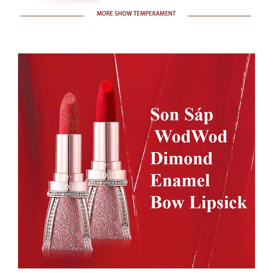 Son Sáp WodWod Diamond Enamel Bow Lisptick Chính Hãng Nội Địa Trung No.W742 | BigBuy360 - bigbuy360.vn
