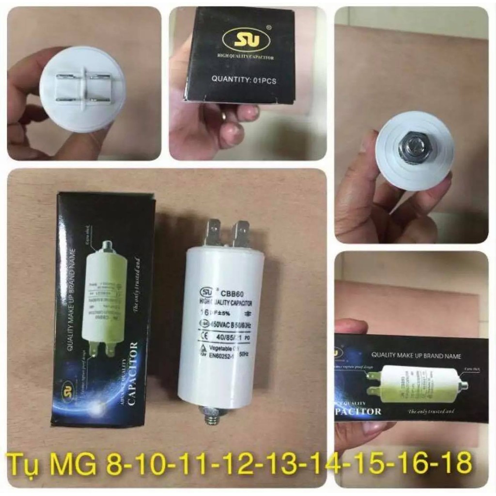 Tụ điện máy giặt 5µF - 35µF (loại dây nối, zắc cắm)