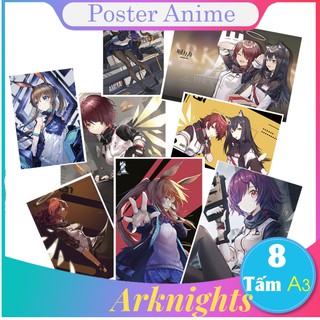 [HOT] Set 8 tấm tranh poster A3 Arknights anime siêu chất