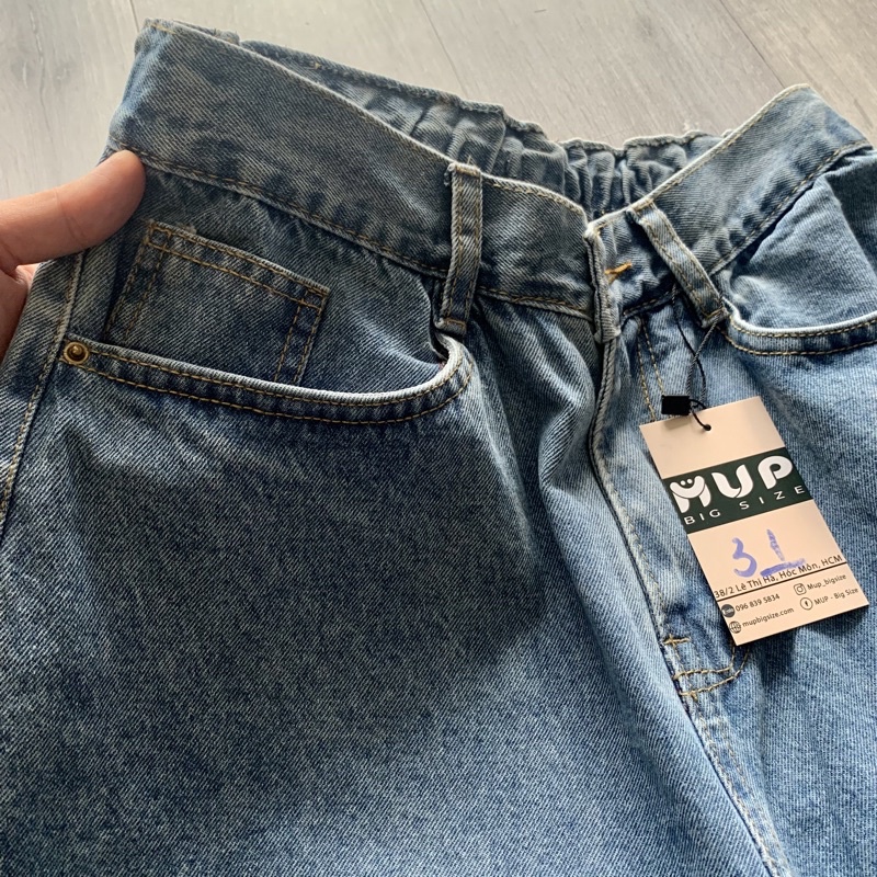 Quần jean nữ bigsize ống rộng quần ống đứng lưng cao đẹp MUP Bigsize J01