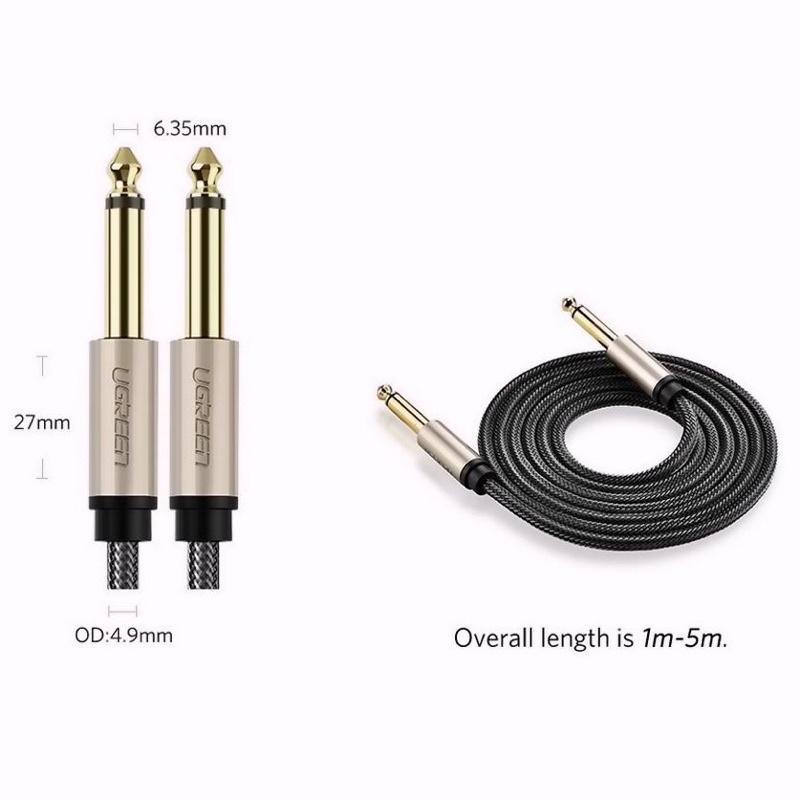 Cáp âm thanh Audio 6.5mm hai đầu dương dài 1,5m  Ugreen 40810 cao cấp