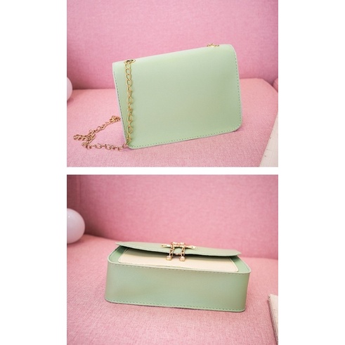 Túi xách nữ, túi xách đeo chéo dây xích khoá thiên nga túi hộp 1 ngăn trẻ trung nhẹ nhàng