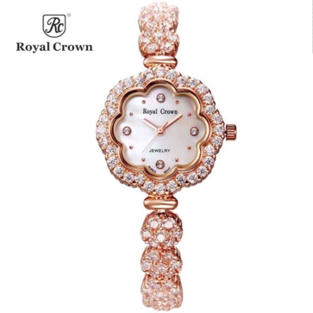 Đồng Hồ Nữ Chính Hãng Royal Crown 3816J-RG (dây đá vỏ vàng hồng)