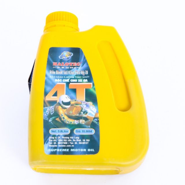 Dầu nhớt xe ga Halotec 800ml trùng tu động cơ 10W40 phục hồi