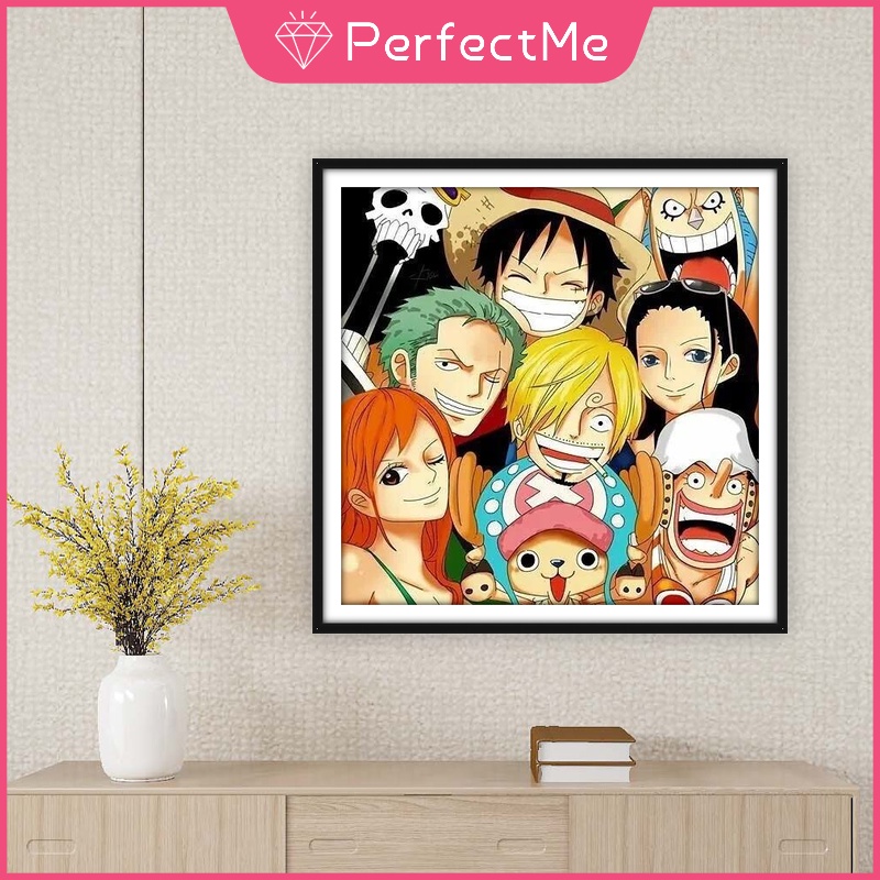Bộ tranh đính đá 5D họa tiết hoạt hình One Piece độc đáo DIY 30x30cm