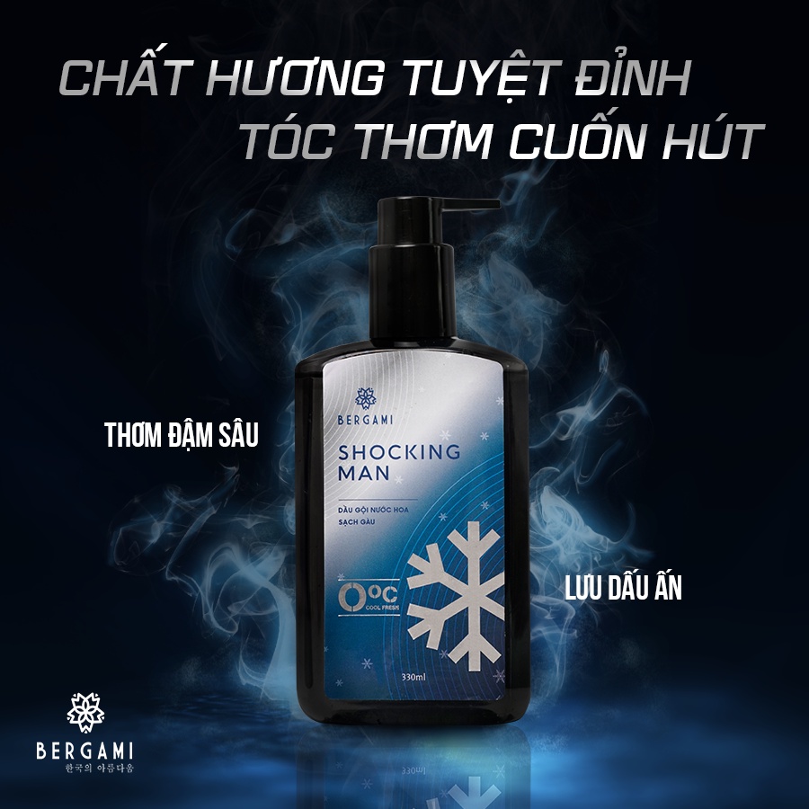 Quà Tặng Nam Dầu gội đầu Nam cao cấp 330ml &amp; Sữa tắm nước hoa Nam Bergami 330ml