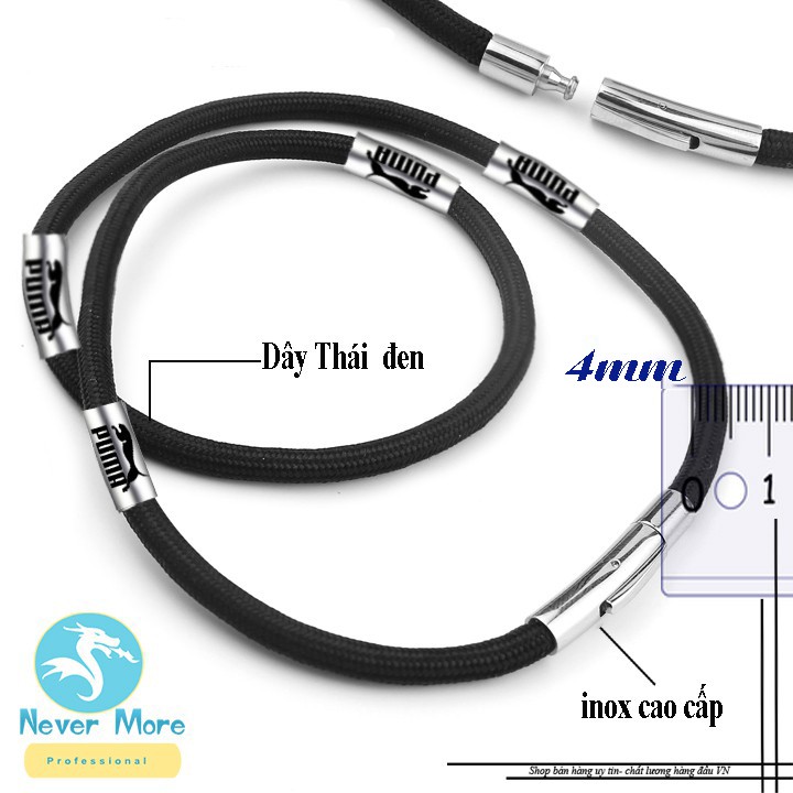 Dây chuyền dù Thái bọc khoen inox chạm khắc loại xịn cỡ 4mm siêu đẹp, chuẩn thời trang - Phù hợp cho cả nam và nữ