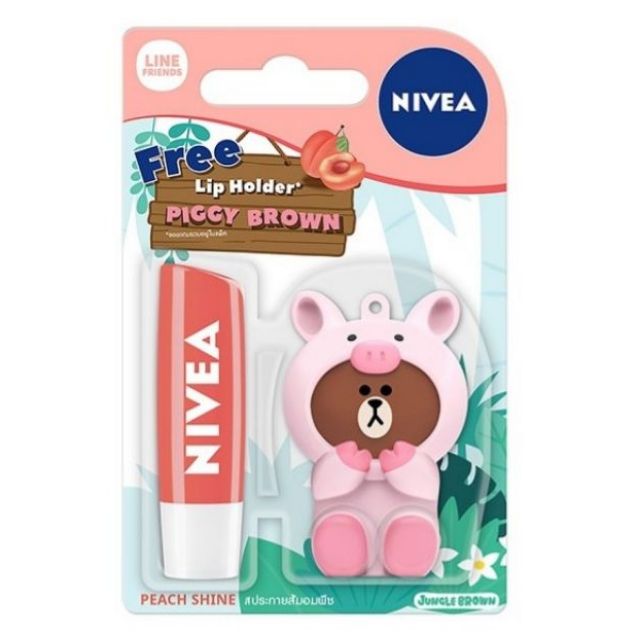 Son dưỡng Nivea Line Friends hương Đào Tặng kèm ốp son (Phiên bản LINE giới hạn) | BigBuy360 - bigbuy360.vn