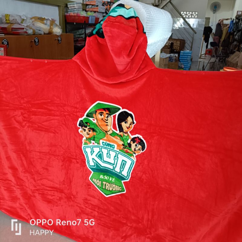 Áo choàng biến hình siêu Kun cho bé - HKM Sữa Kun