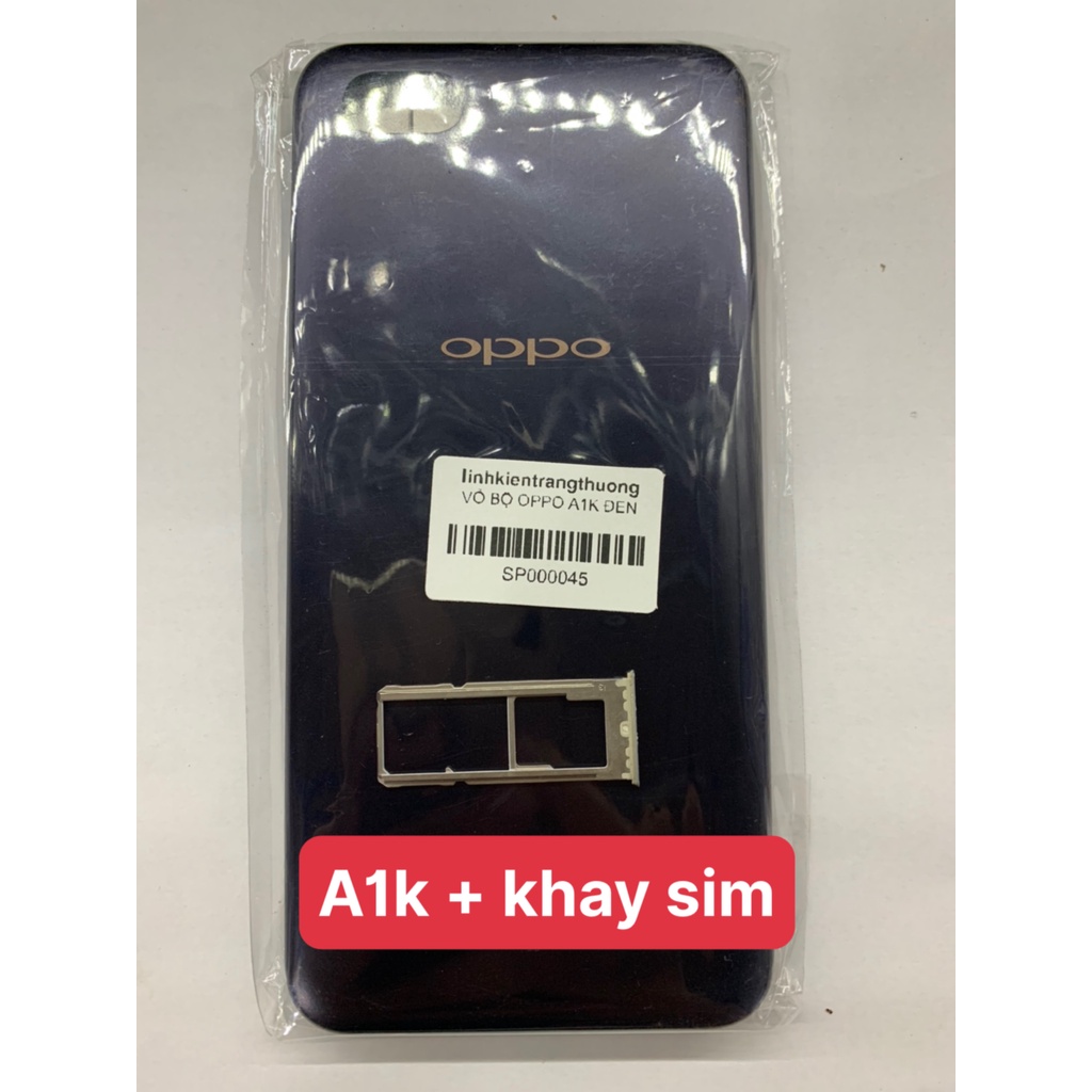 Bộ vỏ oppo A1k new zin - ( gồm lưng, sườn, phím, kính camera)