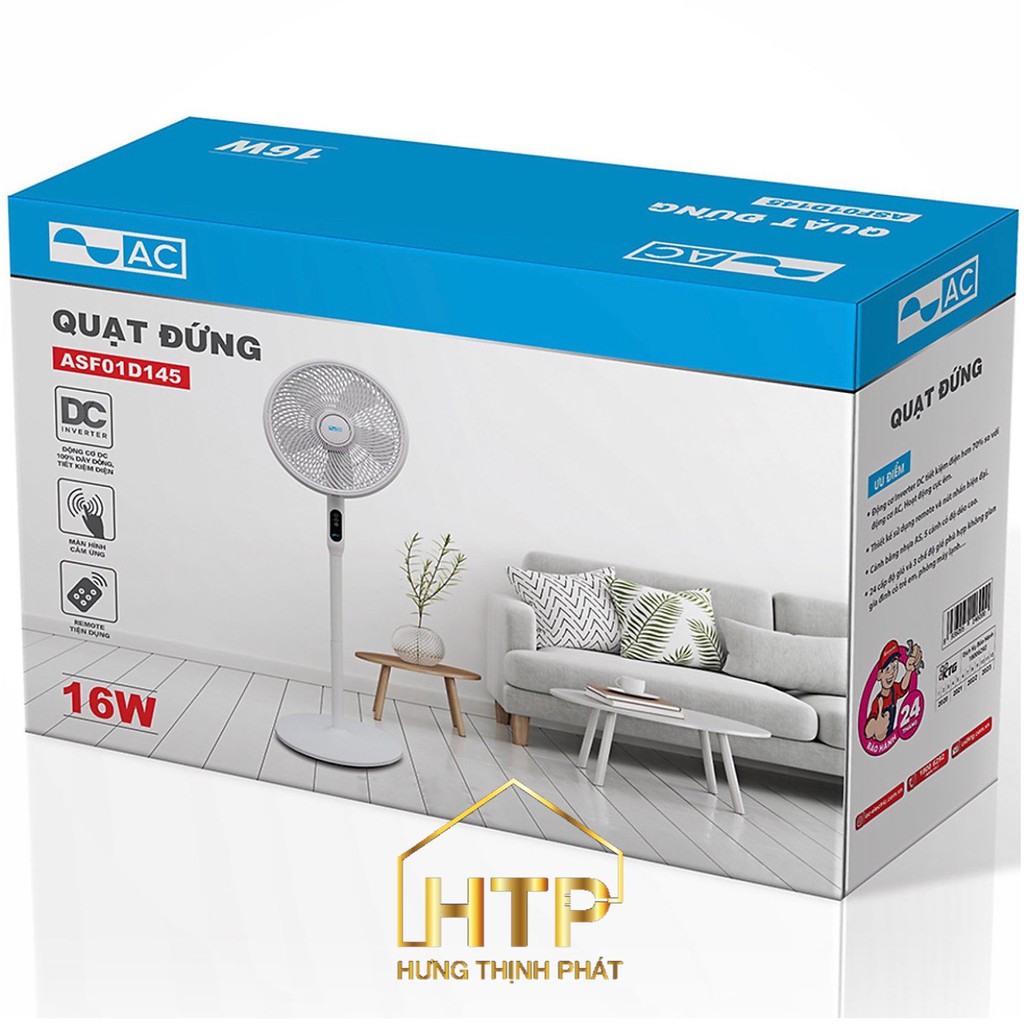 Quạt đứng AC ASF01D145 , công suất 16W, động cơ DC Inverter