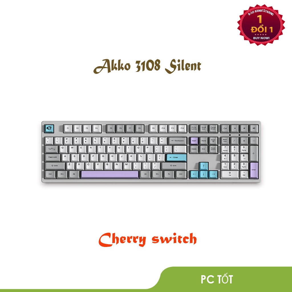 Bàn phím cơ AKKO 3108 Silent (Cherry switch) - Bảo hành 1 đổi 1