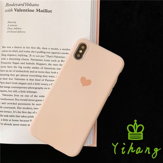 Ốp điện thoại màu trơn in hình trái tim dành cho Huawei Y7 Pro Y9 2018 Y9 2019