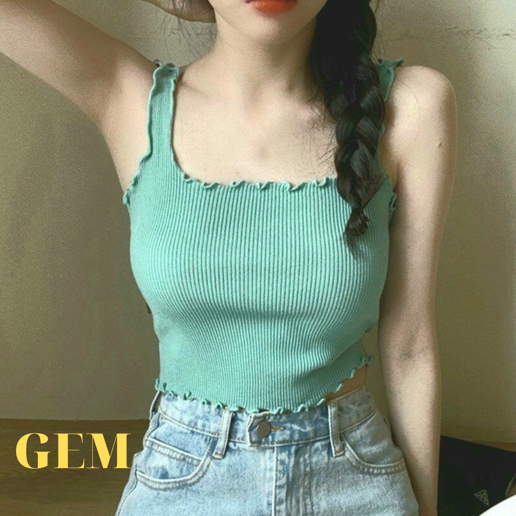 Áo sát nách nữ kiểu cuốn biên sexy , croptop nữ kiểu hàn