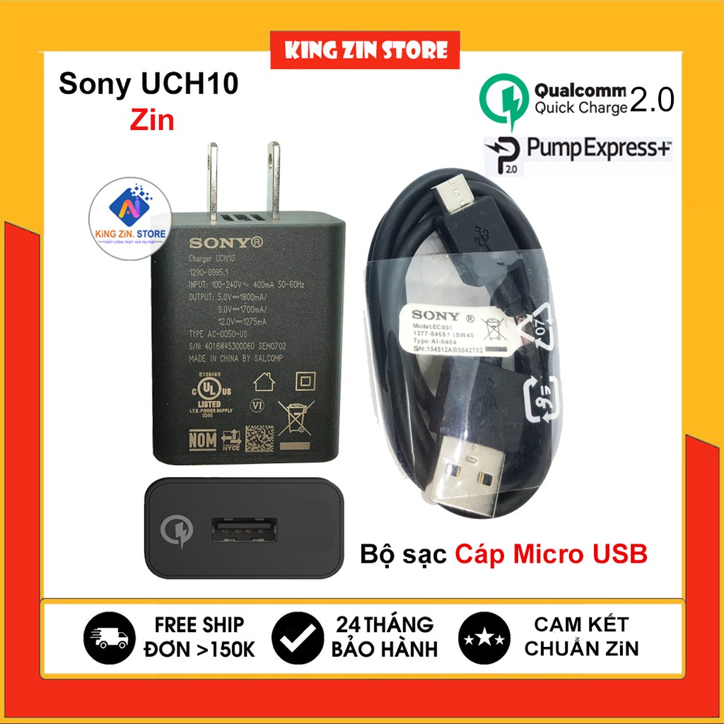 Củ sạc nhanh Sony UCH10 (Quick Charge 2.0) Chính hãng - Hàng chất lượng cao nhất, xuất USA