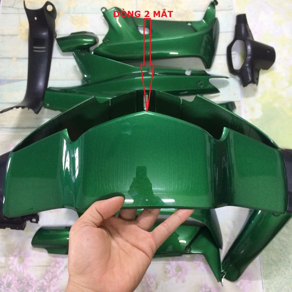 Dàn áo xe Wave nhỏ  màu Xanh Ken  ,Wave 110,Wave dòng pha 2 bóng nhựa ABS