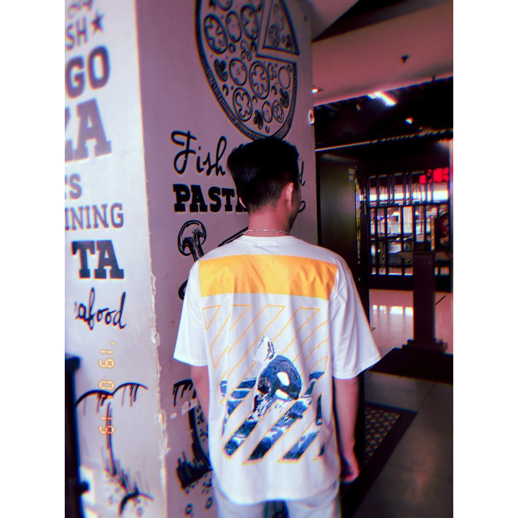 [ ẢNH THẬT 100% ] ÁO THUN OFF WHITE YELLOW & BLUE
