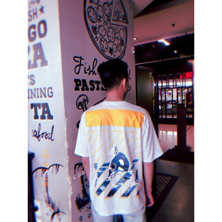 Áo thun off white yellow & blue