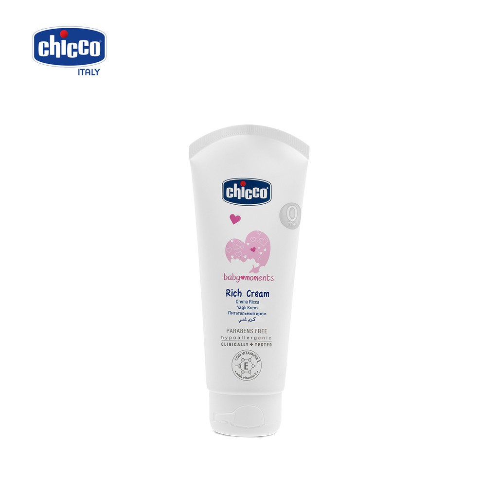 Kem dưỡng ẩm chứa Omega và vitamin E Chicco 100ml - SX tại Ý