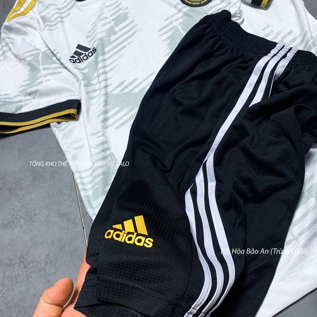 Set Bộ Thể Thao Nam Quần Áo Đá Banh Đội Tuyển Đức 2023 Áo Trắng Quần Đen vải gai thái