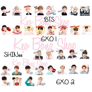 Sticker hình dán size lớn Kpop idols (BTS, EXO, SNSD, BIG BANG, Black Pink, SHINee, SuJu, TVXQ)