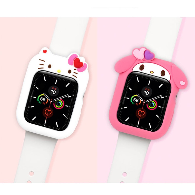 Ốp Bảo Vệ Bằng Silicone Mềm Hình Sanrio 3D Cho Apple Watch Series 7 / 6 / 5 / 4 / 3 / 2 / 1