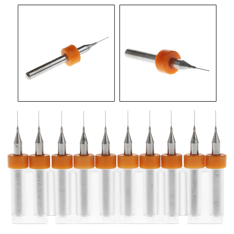 Bộ 10 Mũi Khoan Xoắn Ốc 0.3mm Chuôi 1 / 8 '' Bits
