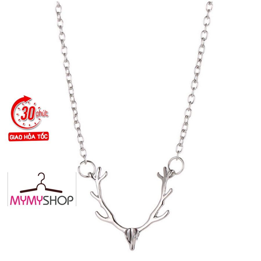 Vòng Cổ Nữ Mặt Hình Sừng Huơu, Dây Chuyền Mạ Vàng/Bạc Phong Cách Thời Trang Nữ