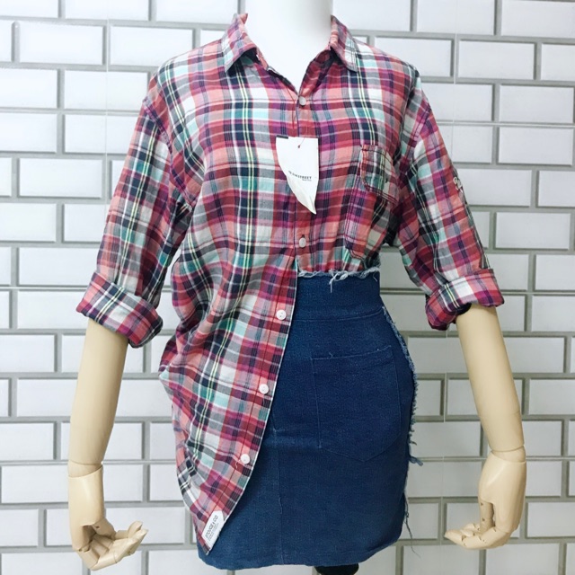 2HAND TUYỂN. Áo sơmi caro thêu chữ 80k - Cv jean korea HẾT.