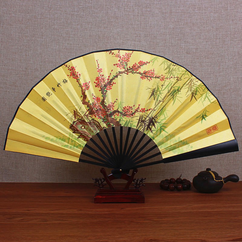 Quạt Khang Hy - Quạt gấp vải lụa Trung Hoa size Nhỏ