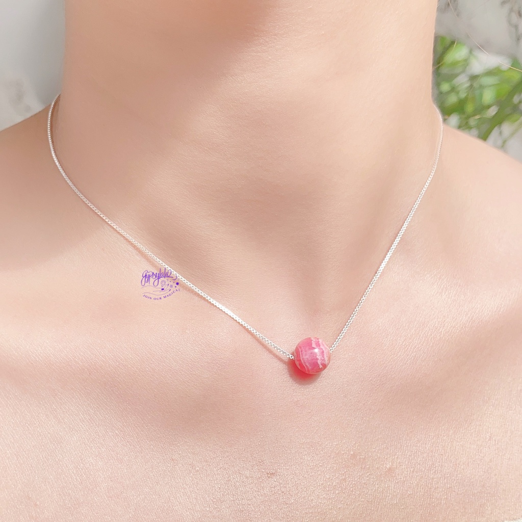 Dây Chuyền Xỏ Ngang Đá Đào Hoa SP002583 Gypsy.lala