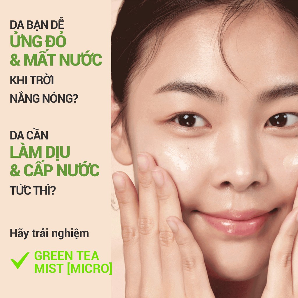 [Mã COSIF12 giảm 10% đơn 400K] Xịt khoáng dưỡng ẩm phun sương mịn innisfree Green Tea Mist (Micro) 120ml