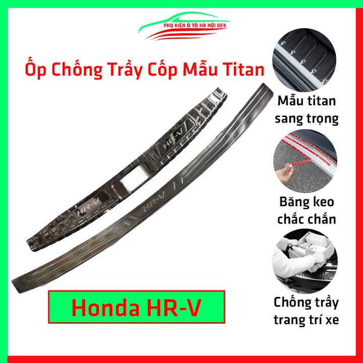 Ốp chống trầy cốp Honda HRV vân titan