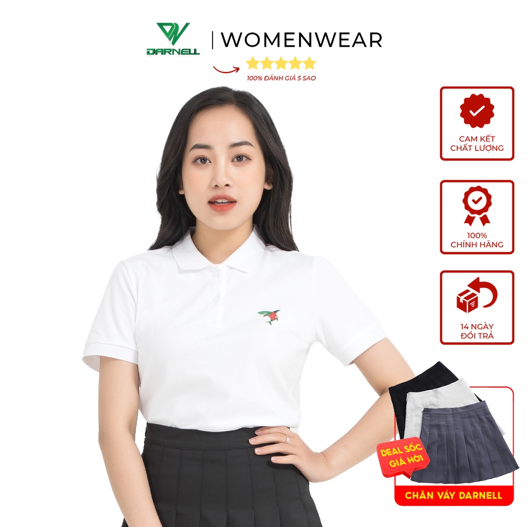 Áo thun polo nữ DARNELL, áo thun có cổ ngắn tay chất cotton thông thoáng bền đẹp DN2025