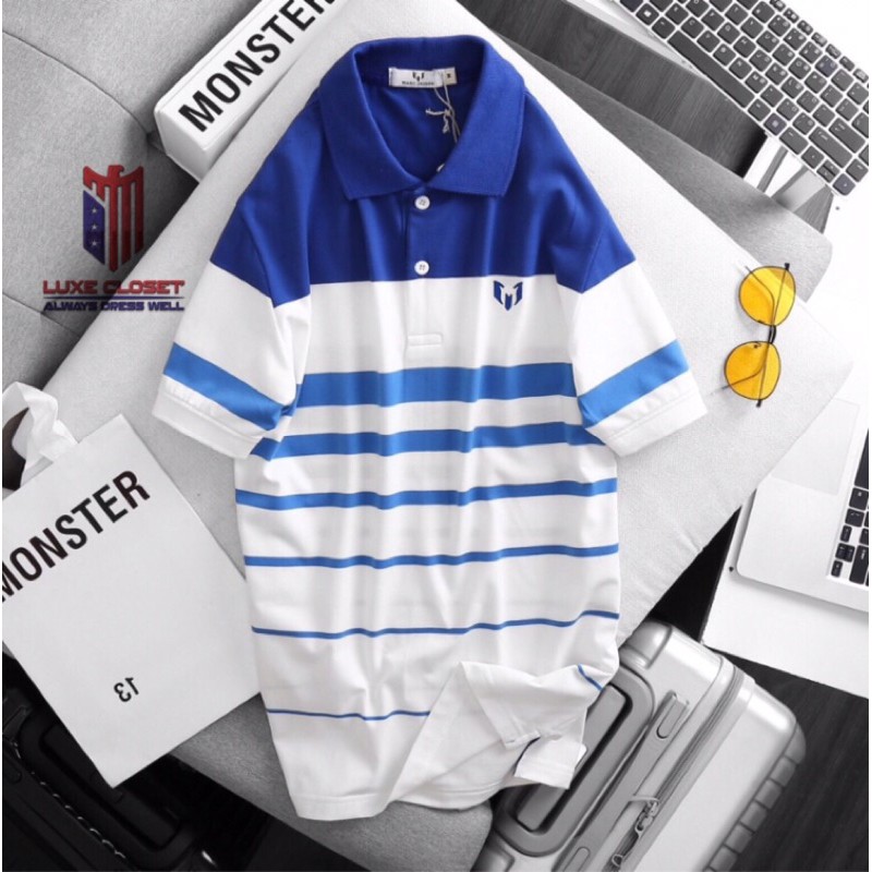 Áo thun nam Havis phối sọc Marc logo thêu cao cấp cực đẹp ASTD098